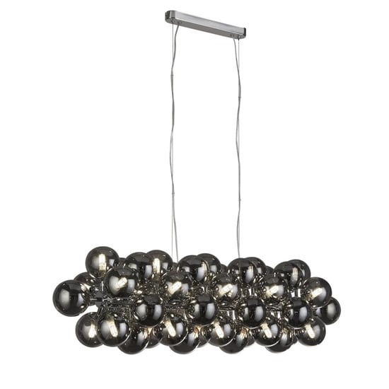 Product photograph of Berry 25 Lights Smoked Glass Ceiling Pendant Light In Chrome from Furniture in Fashion