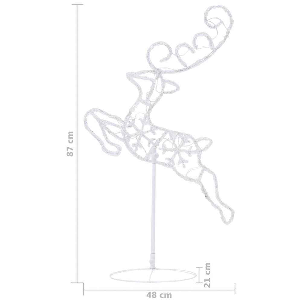 Bertram Acrylic Christmas Flying Reindeer And Sleigh - Blue LED