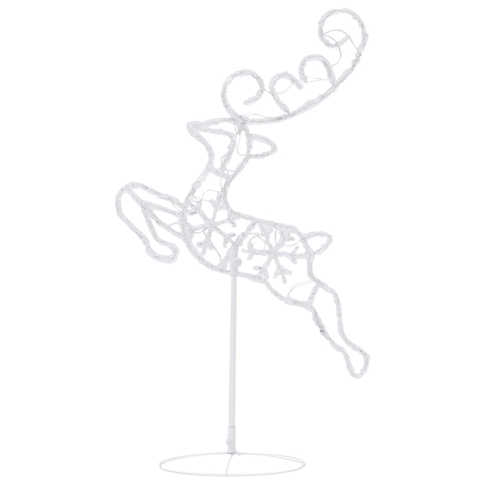 Bertram Acrylic Christmas Flying Reindeer And Sleigh - Blue LED