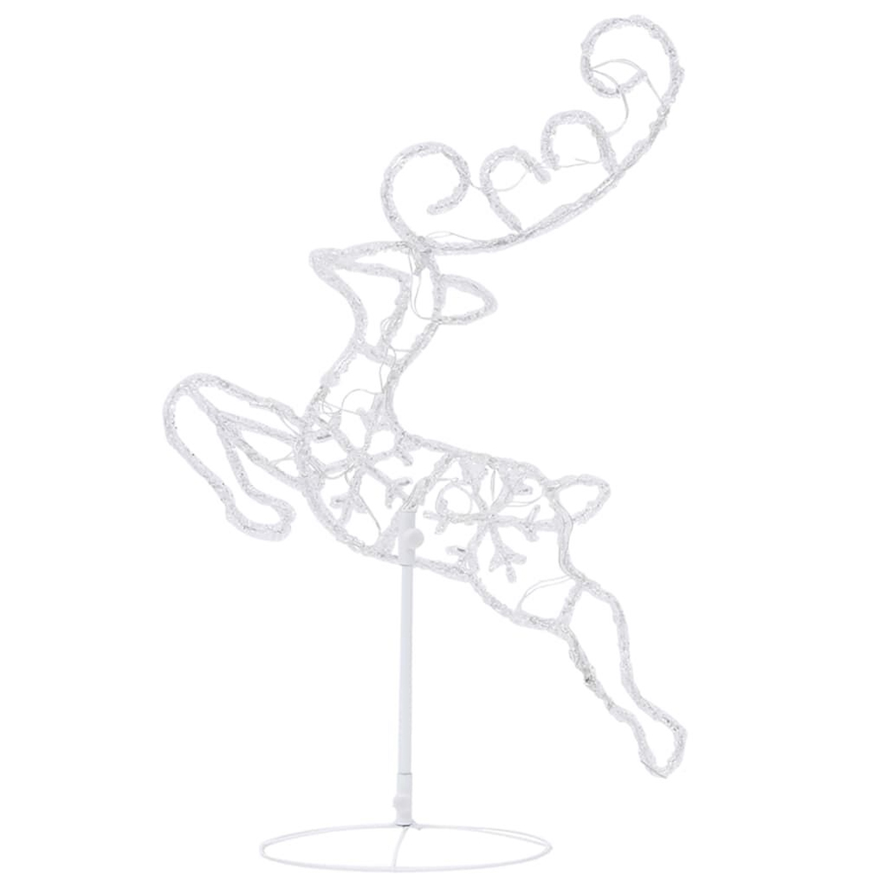 Bertram Acrylic Christmas Flying Reindeer And Sleigh - Blue LED