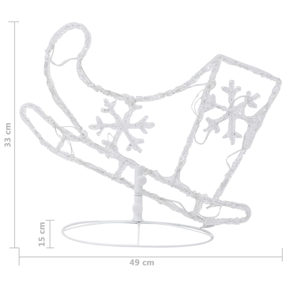 Bertram Acrylic Christmas Flying Reindeer And Sleigh - Colourful LED
