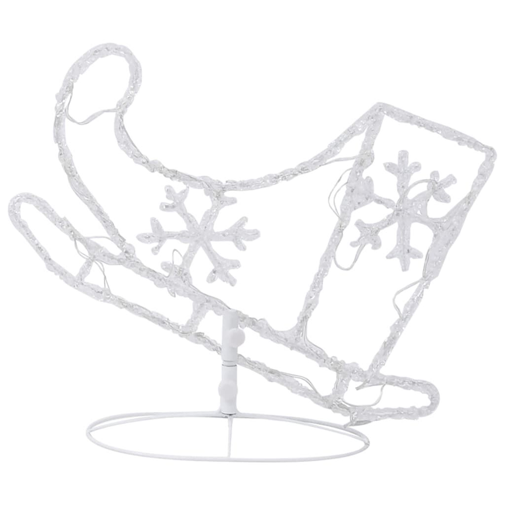 Bertram Acrylic Christmas Flying Reindeer And Sleigh - Warm White LED