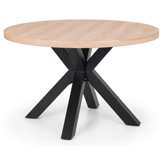 Bacca Round Dining Table With 4 Babette Grey Chairs