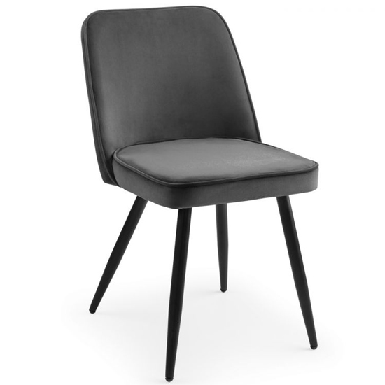 Bacca Round Dining Table With 4 Babette Grey Chairs