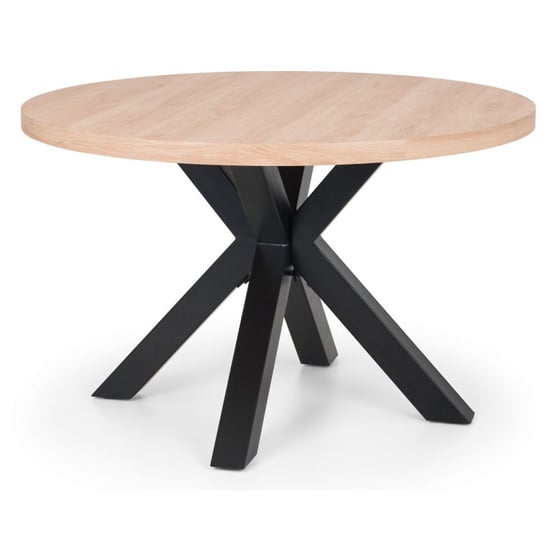 Product photograph of Bacca Round Wooden Dining Table In Oak from Furniture in Fashion