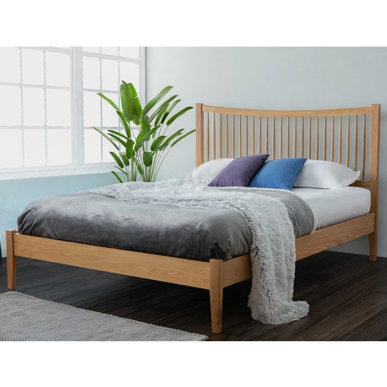 Photo of Barwick wooden double bed in oak