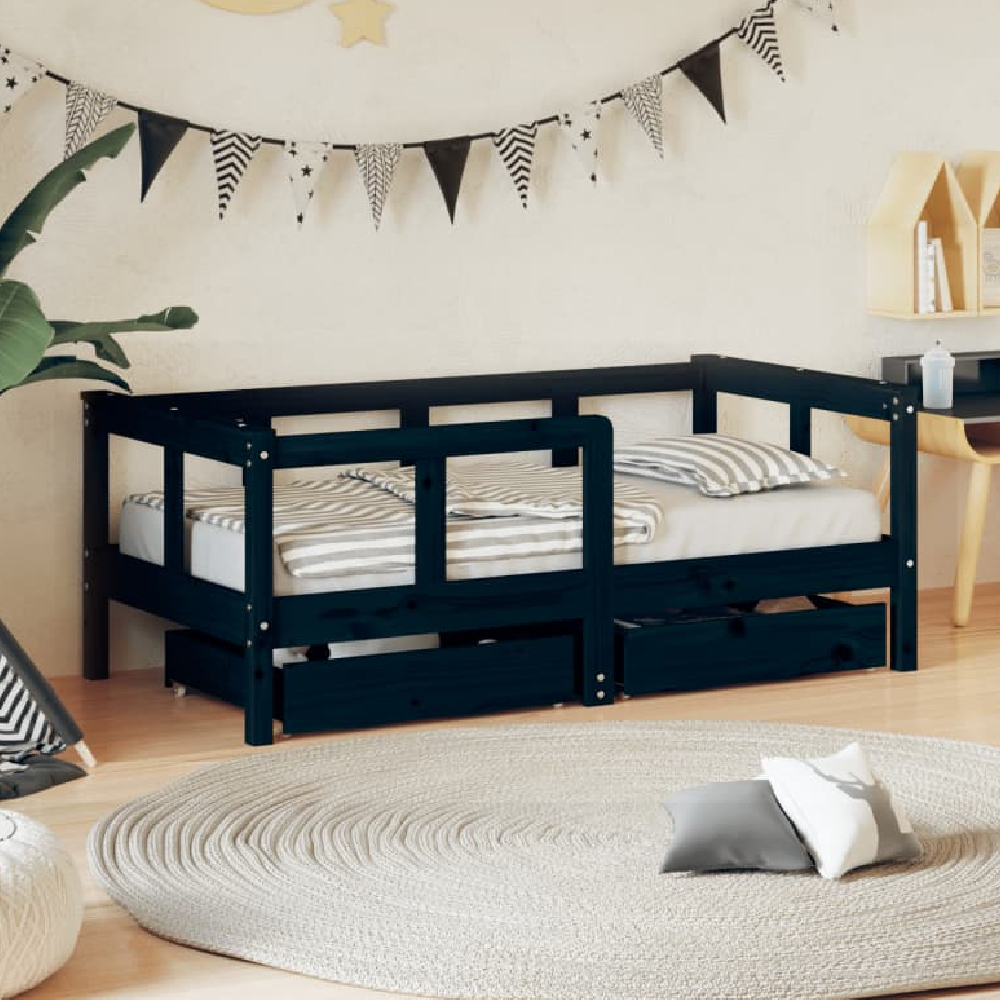 Read more about Berwyn 70x140cm wooden children daybed in black