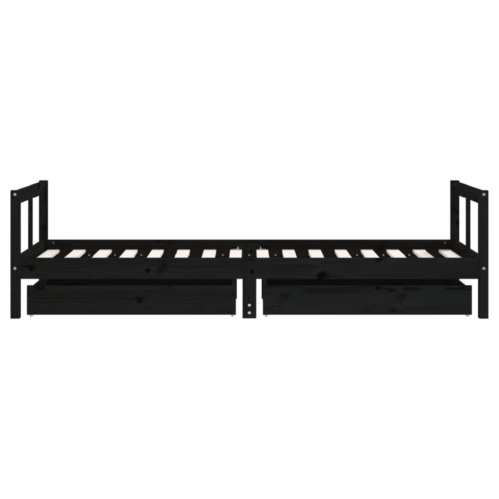 Berwyn 80x200cm Wooden Children Daybed In Black