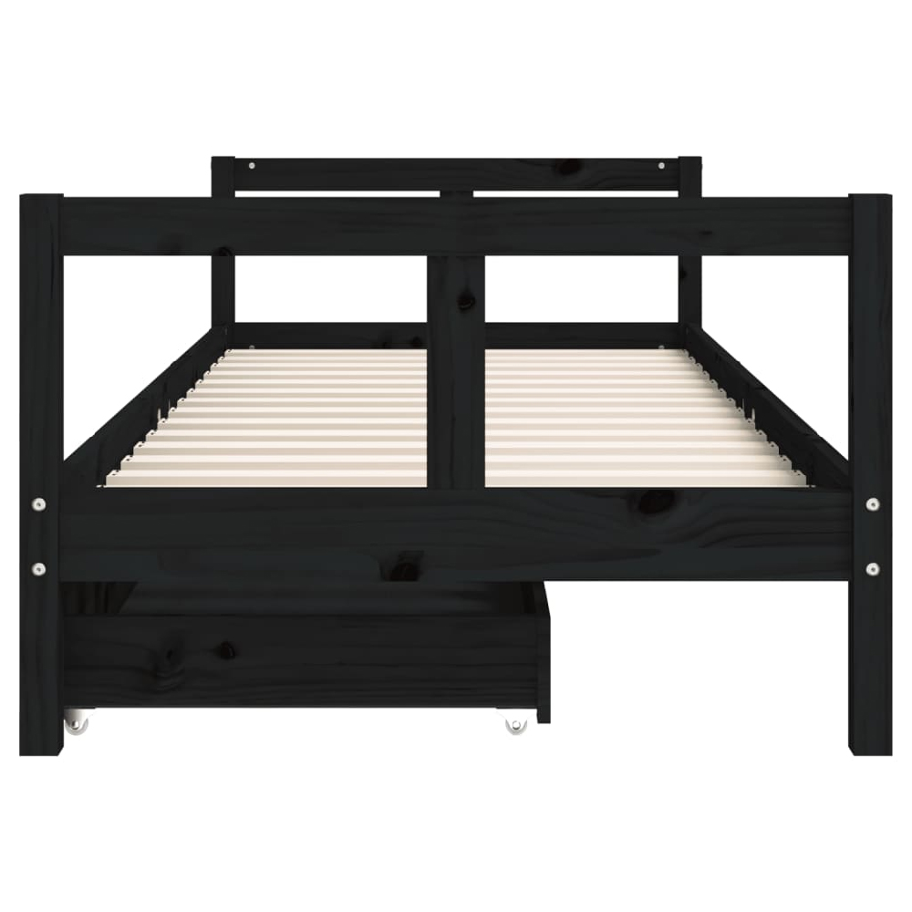 Berwyn 80x200cm Wooden Children Daybed In Black