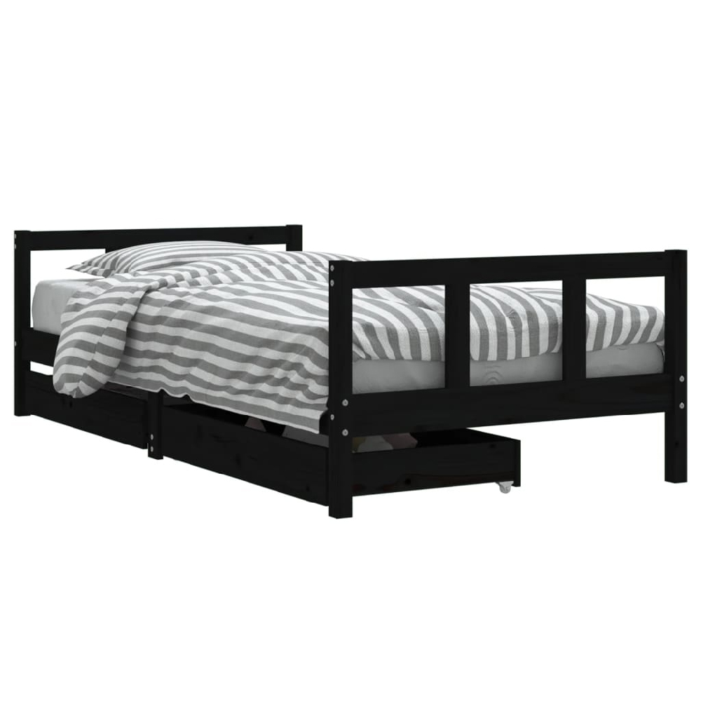 Berwyn 90x190cm Wooden Children Daybed In Black