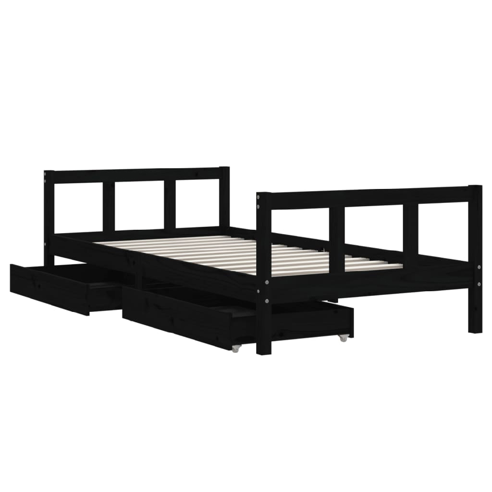 Berwyn 90x190cm Wooden Children Daybed In Black