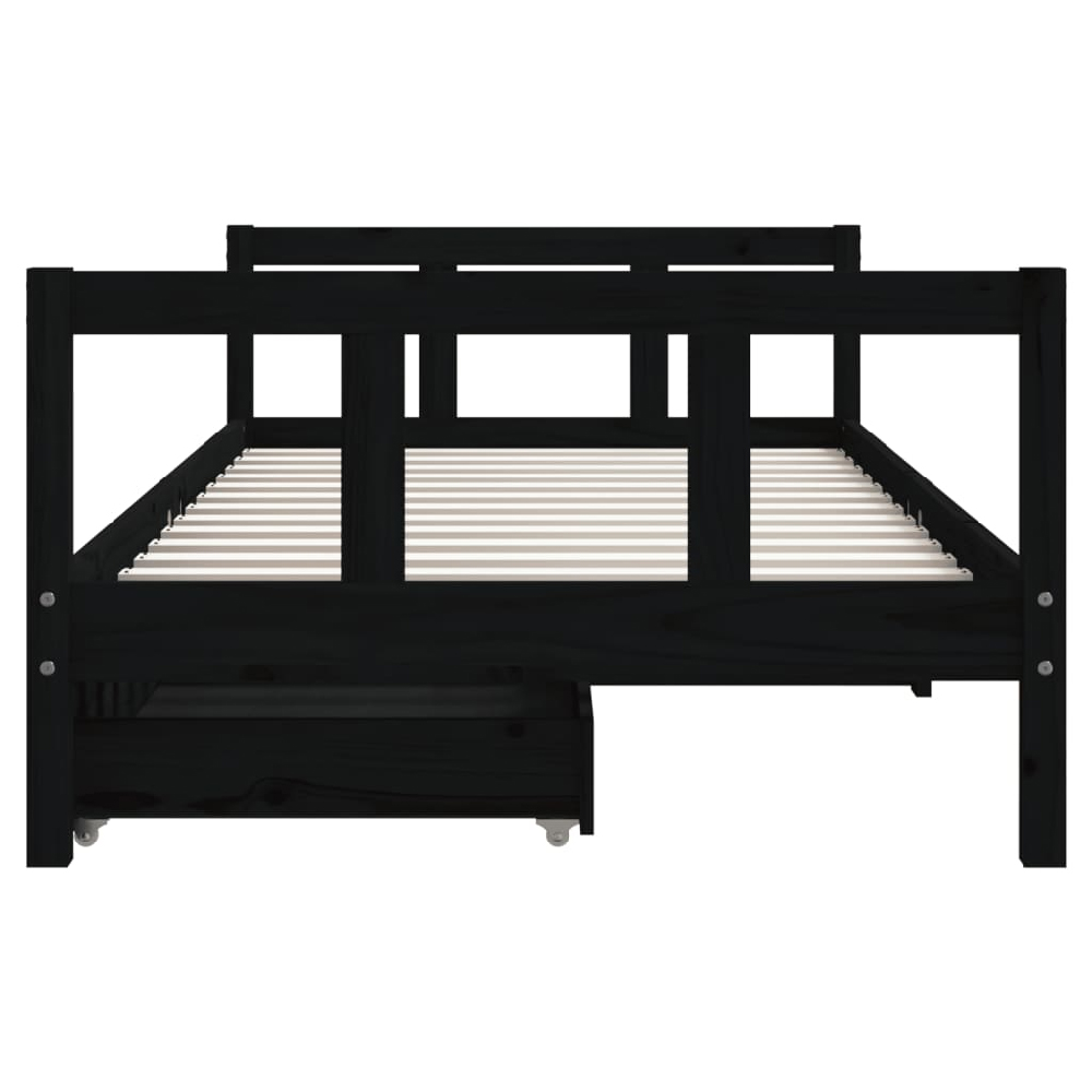 Berwyn 90x190cm Wooden Children Daybed In Black