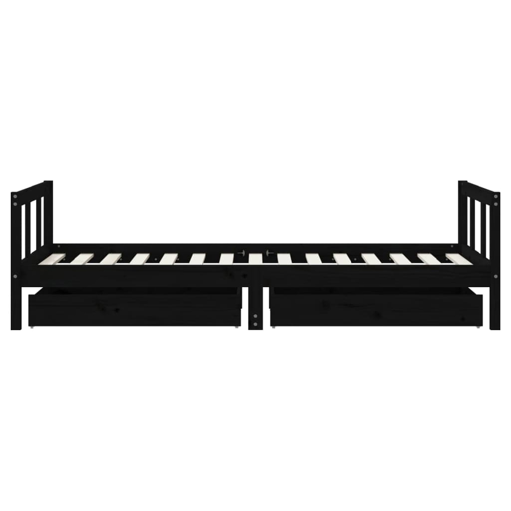 Berwyn 90x190cm Wooden Children Daybed In Black