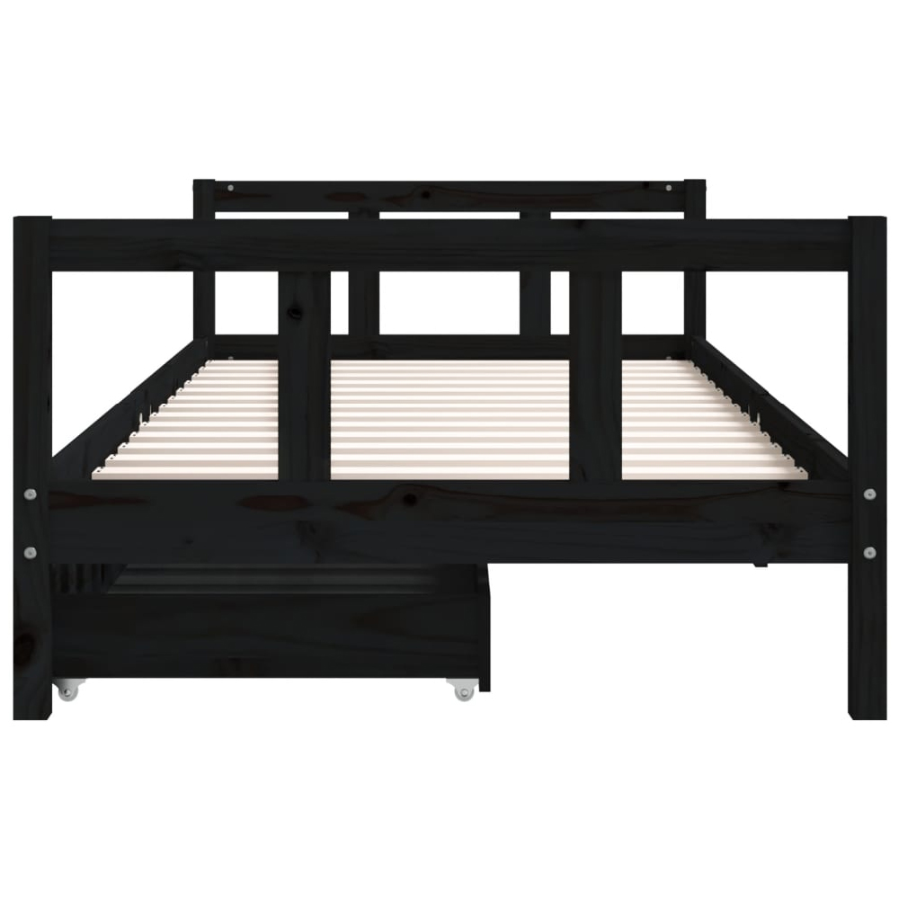 Berwyn 90x200cm Wooden Children Daybed In Black