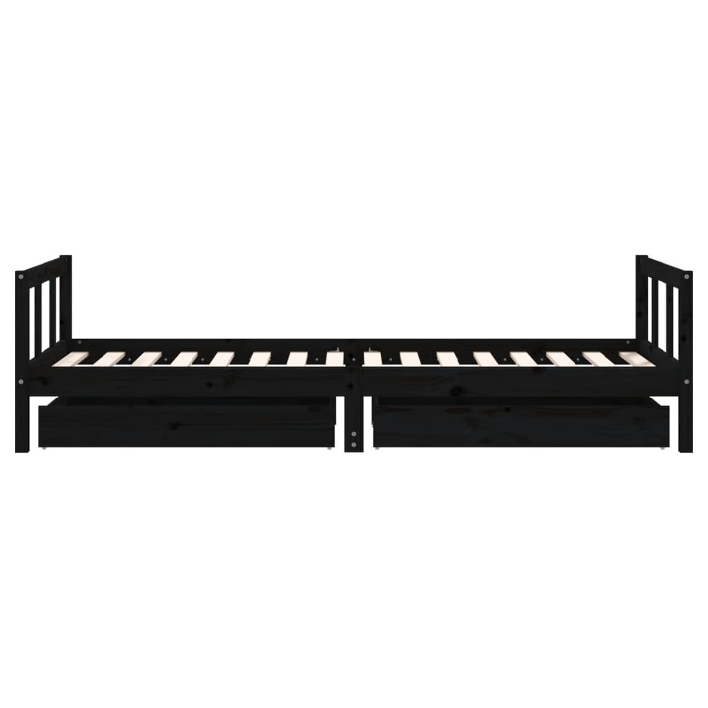 Berwyn 90x200cm Wooden Children Daybed In Black