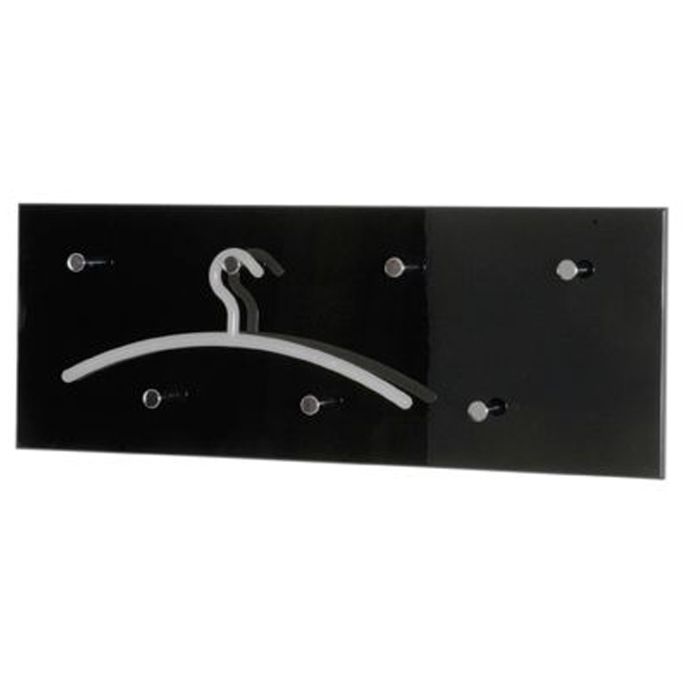 Berwyn Wooden Coat Rack In Black And Chrome