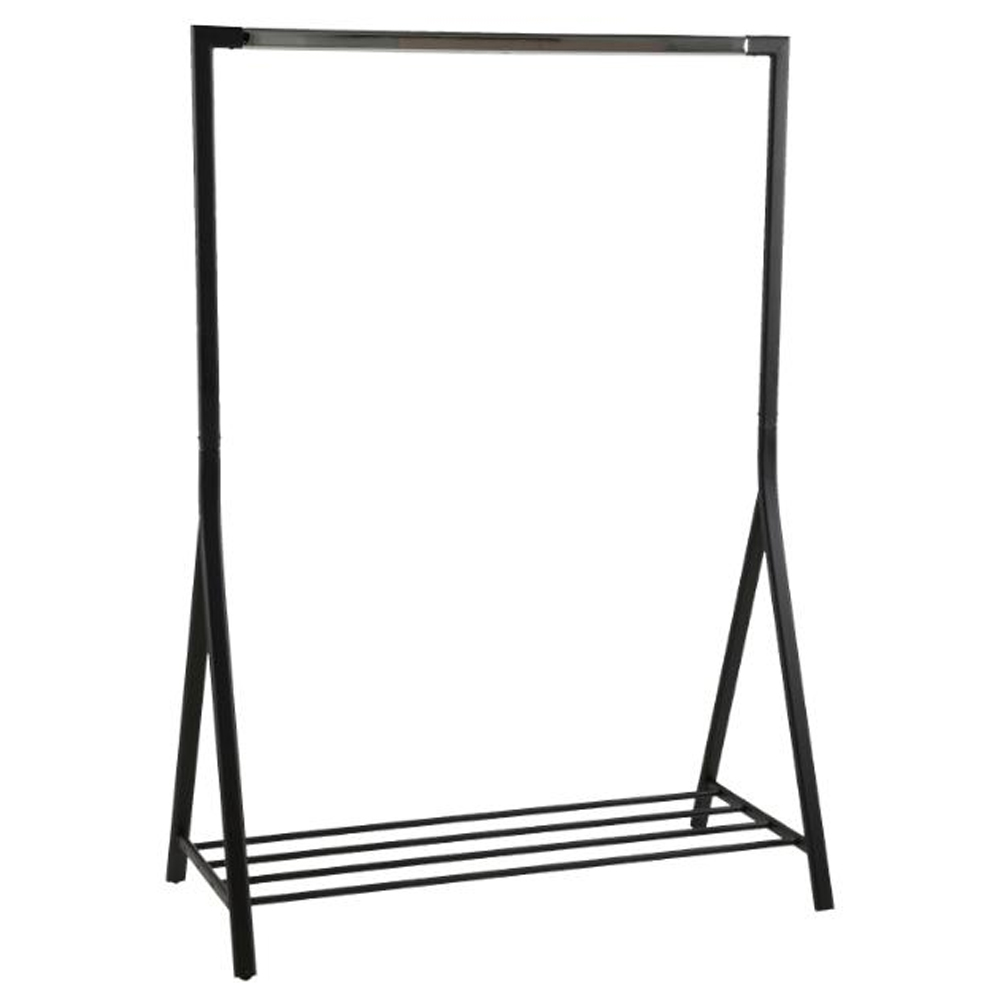 Beryl Metal Clothes Rack With Chrome Frame In Black