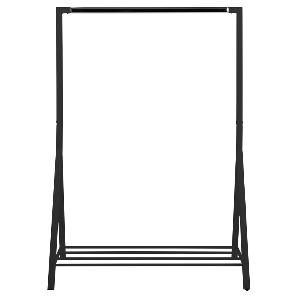 Beryl Metal Clothes Rack With Chrome Frame In Black