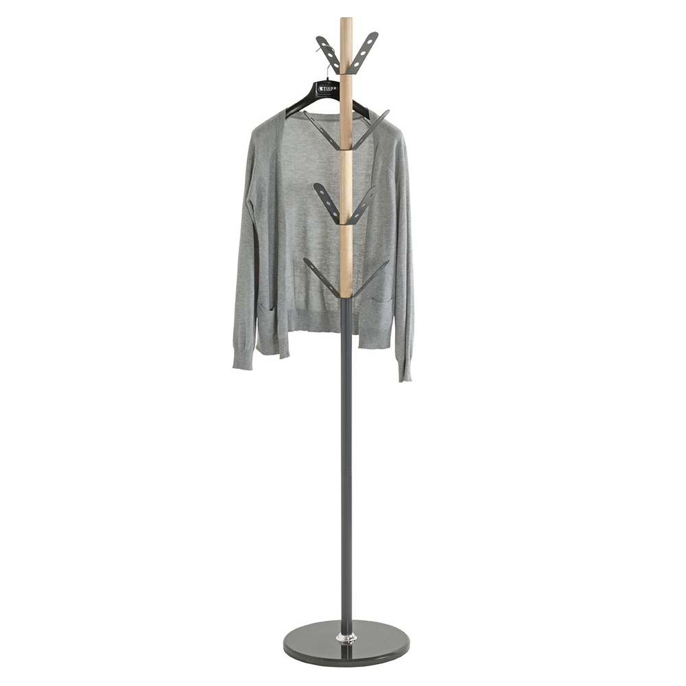 Bessemer Metal Coat Stand With Marble Base In Anthracite Natural