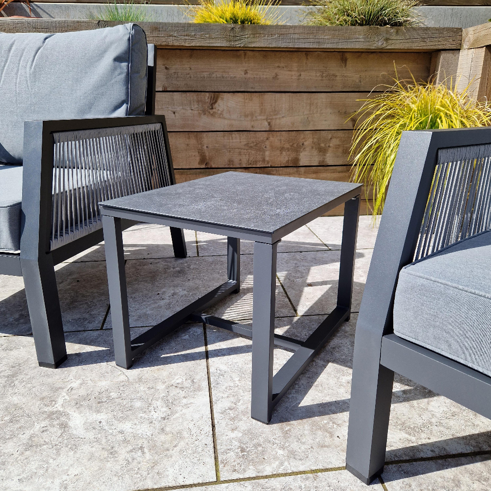 Bessie Aluminium Garden 3 Piece Lounger Set With Cusions In Grey