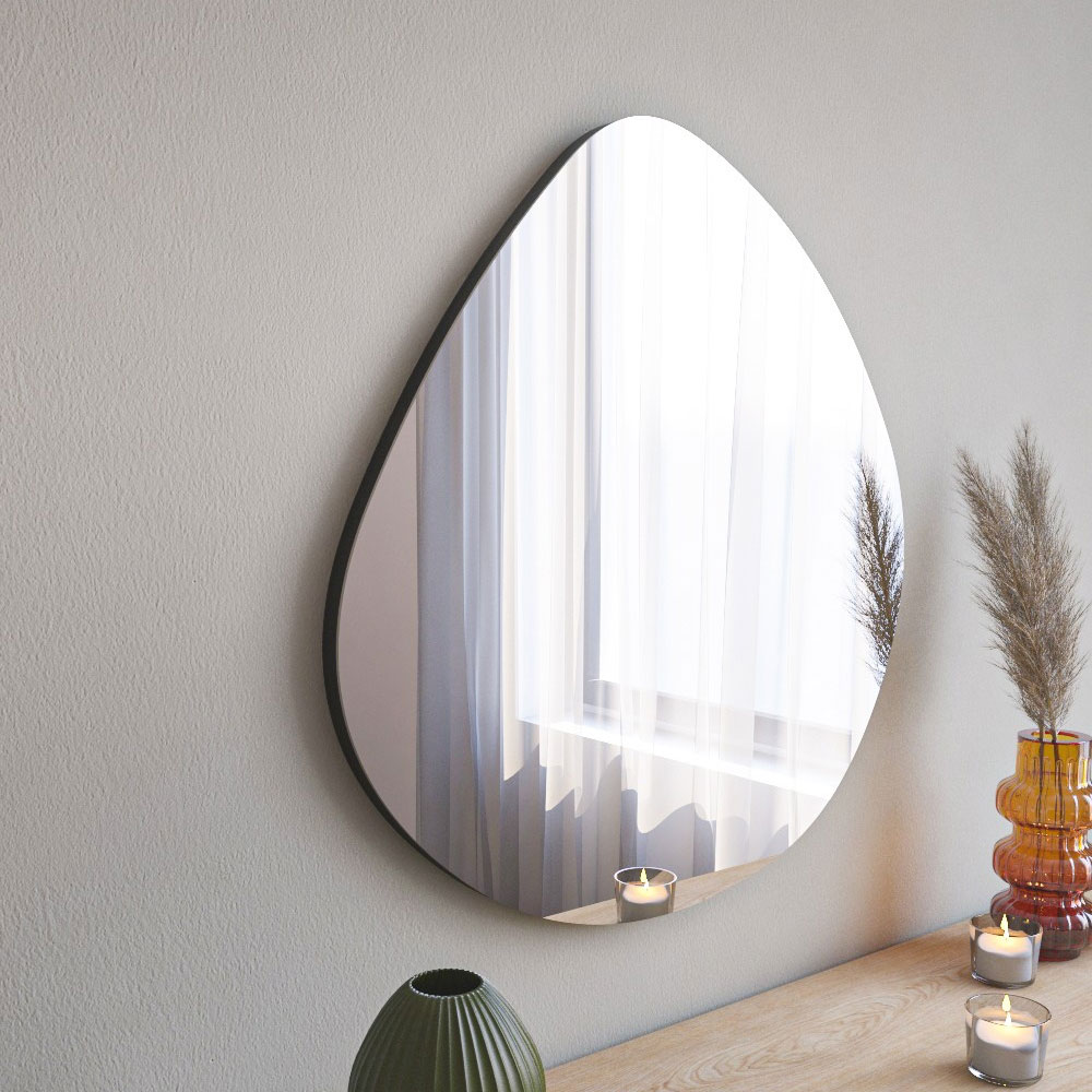 Besso Glass Wall Dressing Mirror with Black MDF Frame
