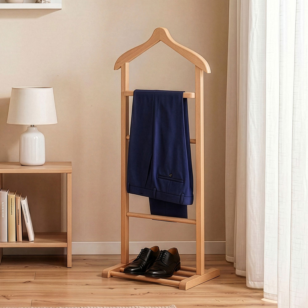 Beta Beech Wood Valet Stand in Natural