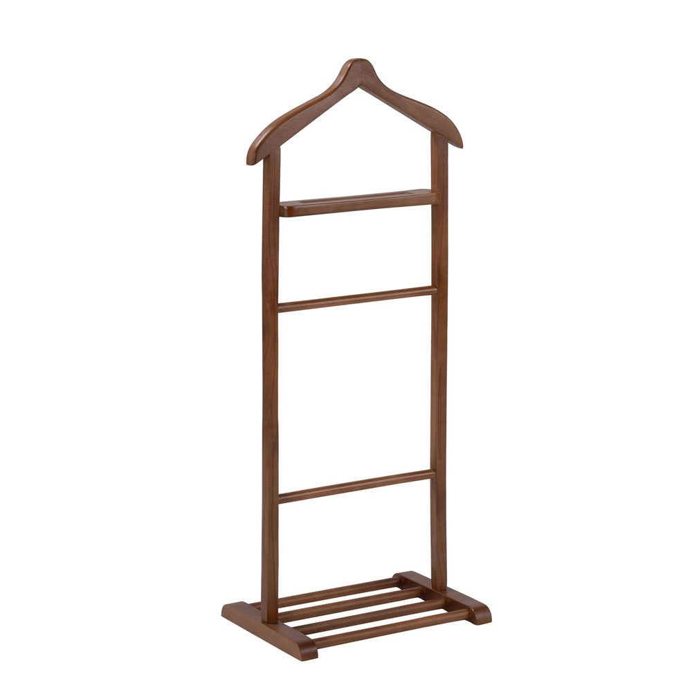 Beta Beech Wood Valet Stand in Walnut