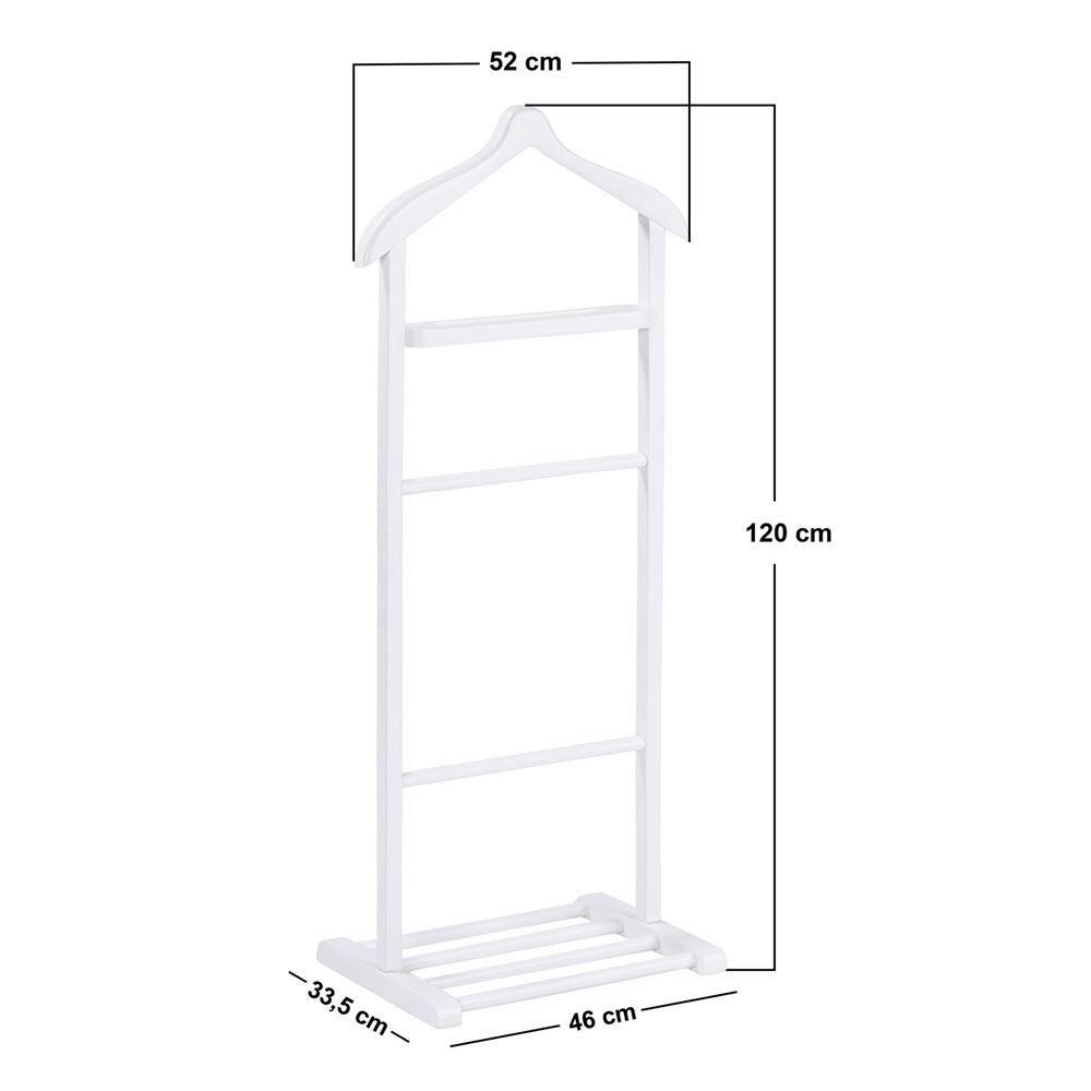 Beta Beech Wood Valet Stand in White