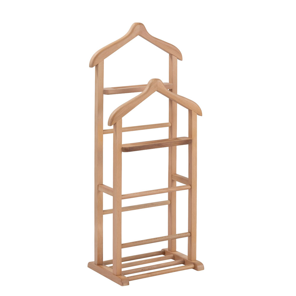 Beta Beech Wood Double Valet Stand in Natural