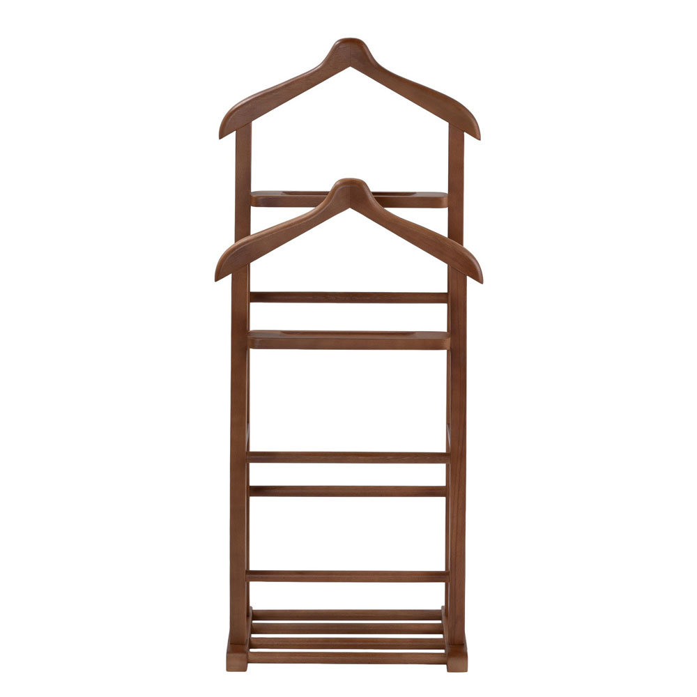 Beta Beech Wood Double Valet Stand in Walnut