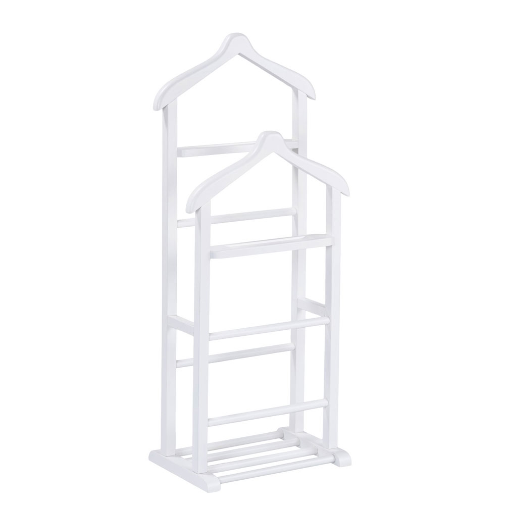 Beta Beech Wood Double Valet Stand in White