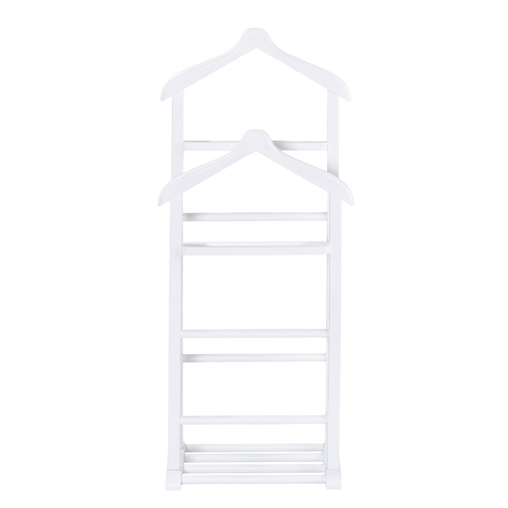 Beta Beech Wood Double Valet Stand in White