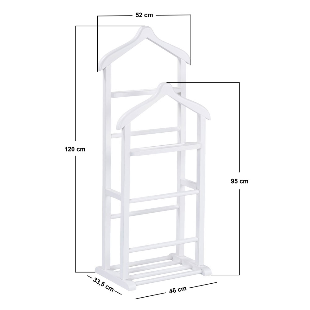 Beta Beech Wood Double Valet Stand in White