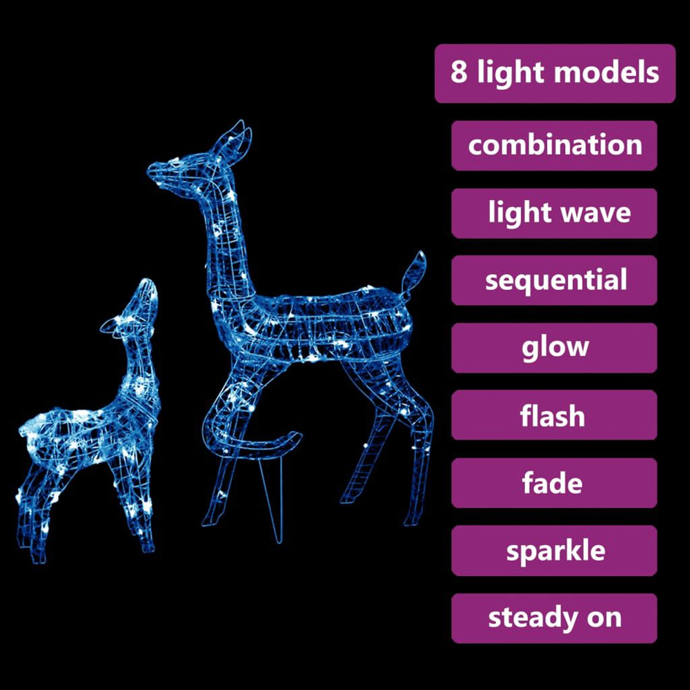 Bethany 160 LED Acrylic Christmas Family Reindeer - Blue