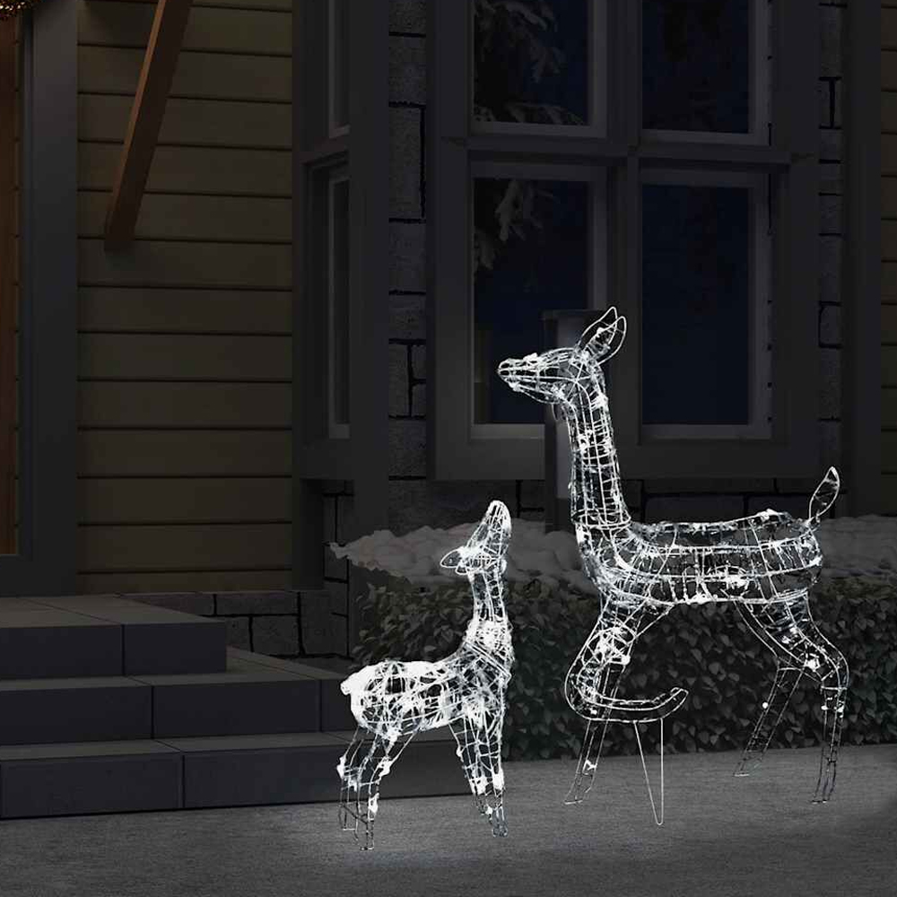 Bethany 160 LED Acrylic Christmas Family Reindeer - Cold White