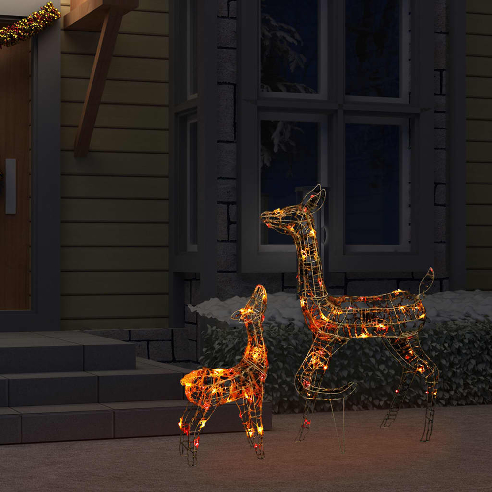 Bethany 160 LED Acrylic Christmas Family Reindeer - Colourful
