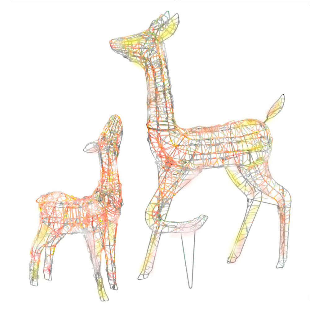 Bethany 160 LED Acrylic Christmas Family Reindeer - Colourful
