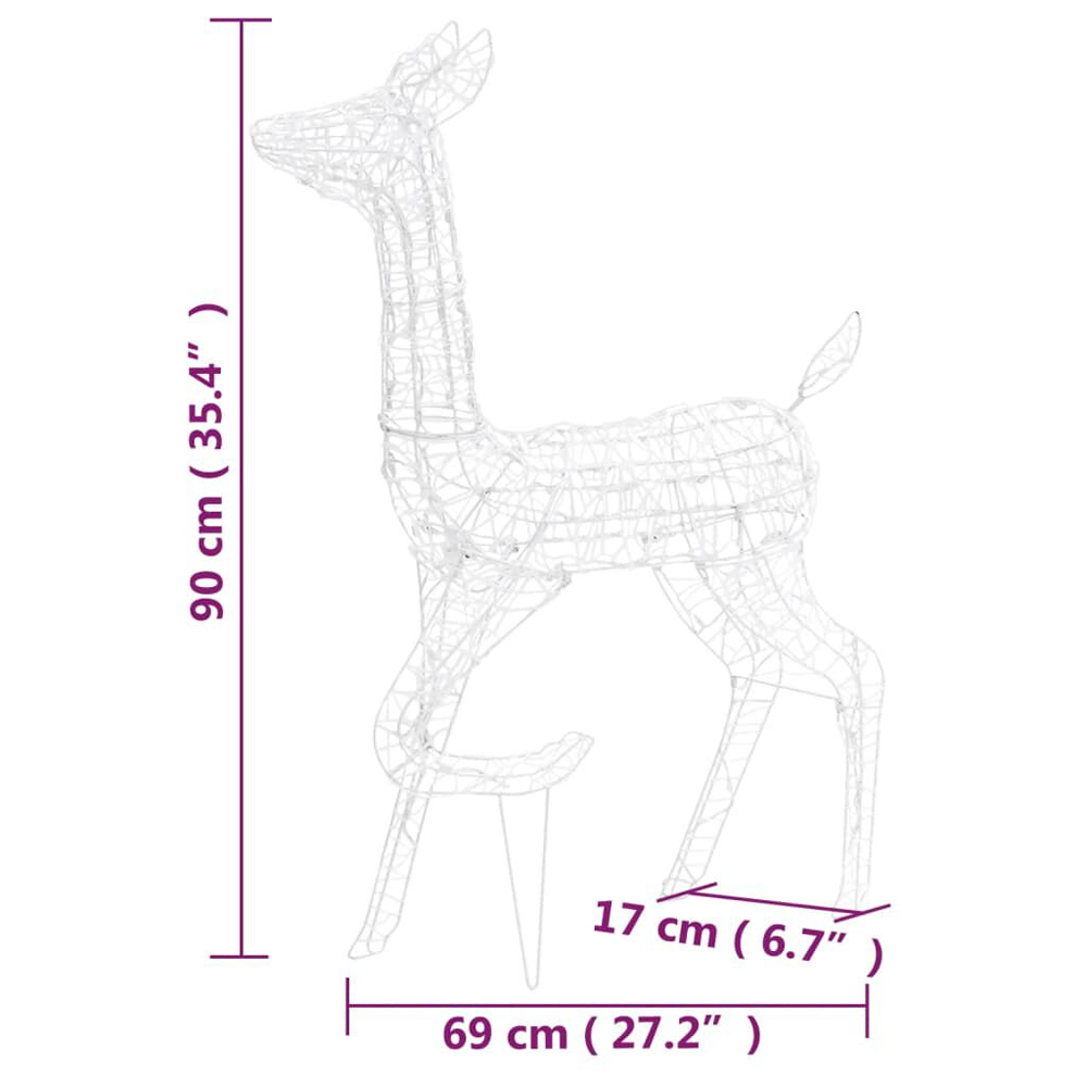Bethany 160 LED Acrylic Christmas Family Reindeer - Warm White