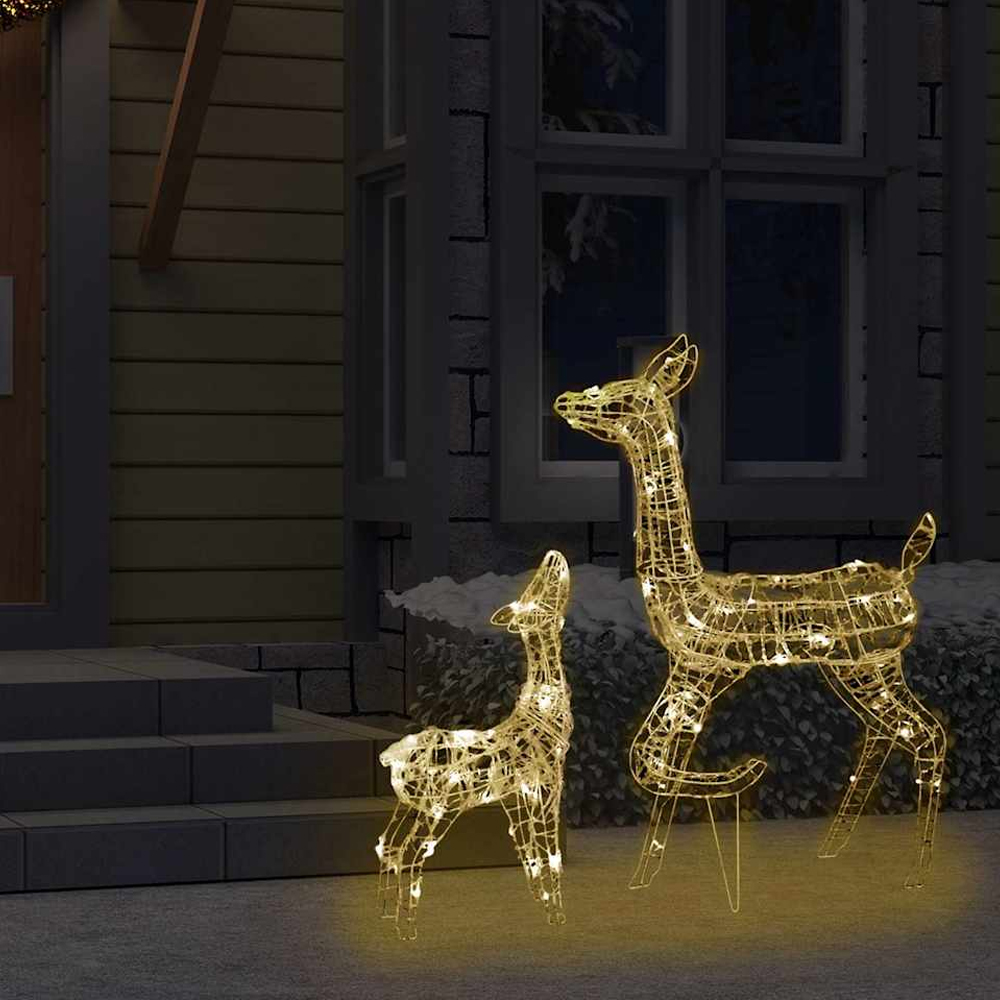 Bethany 160 LED Acrylic Christmas Family Reindeer - Warm White