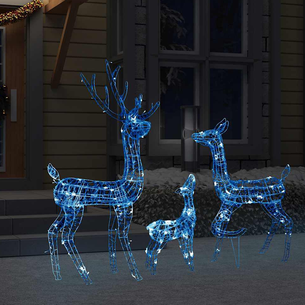 Bethany 300 LED Acrylic Christmas Family Reindeer - Blue