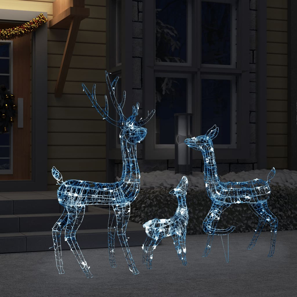 Bethany 300 LED Acrylic Christmas Family Reindeer - Cold White