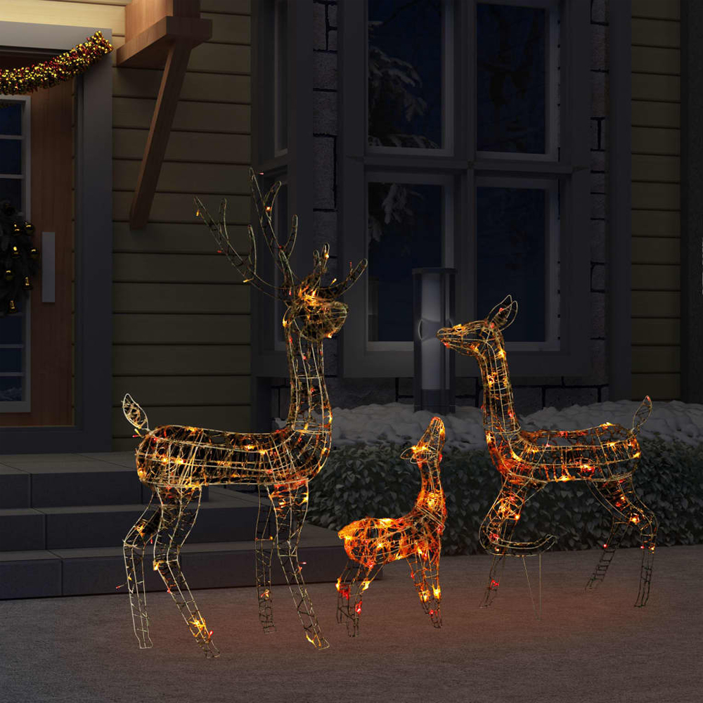 Bethany 300 LED Acrylic Christmas Family Reindeer - Colourful