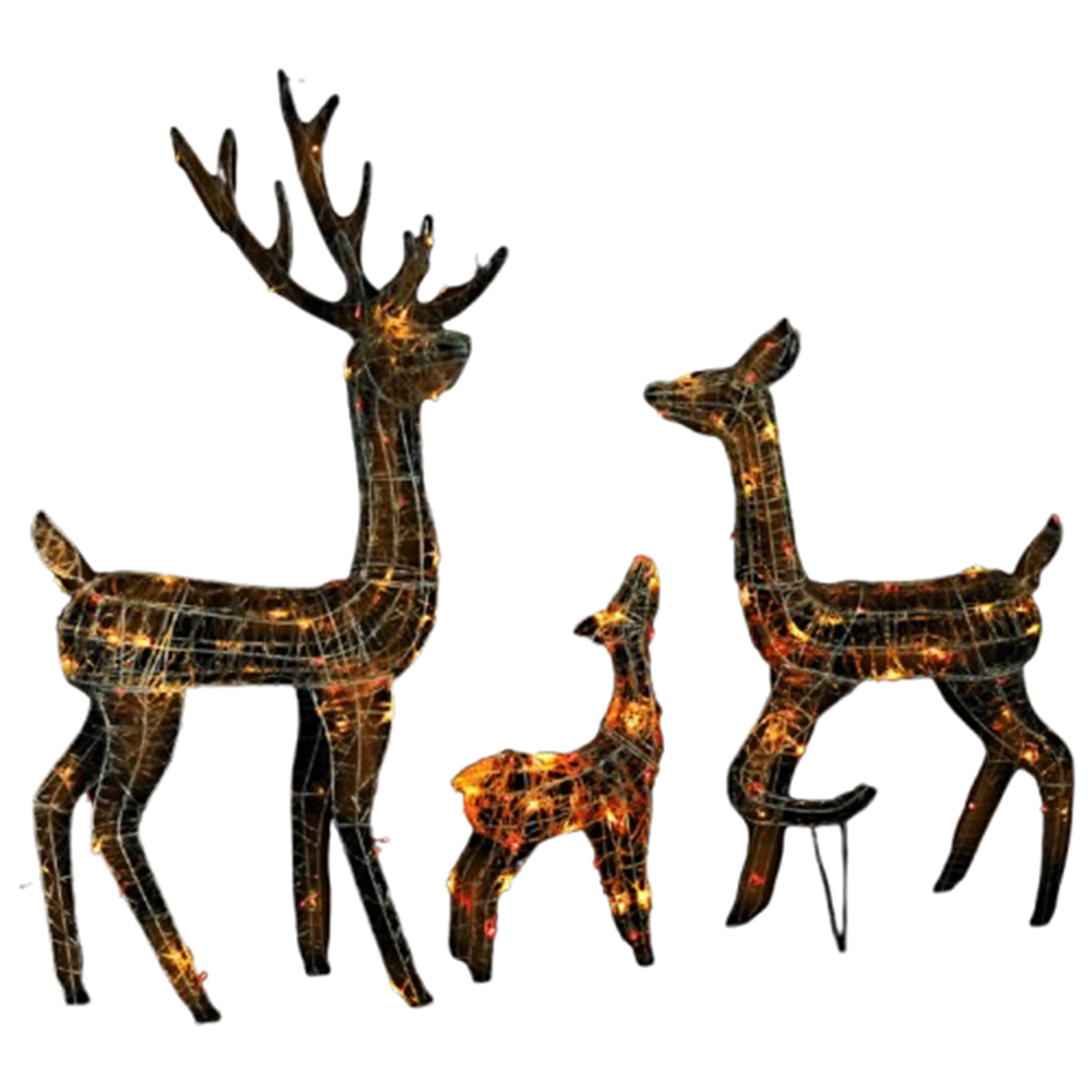 Bethany 300 LED Acrylic Christmas Family Reindeer - Colourful