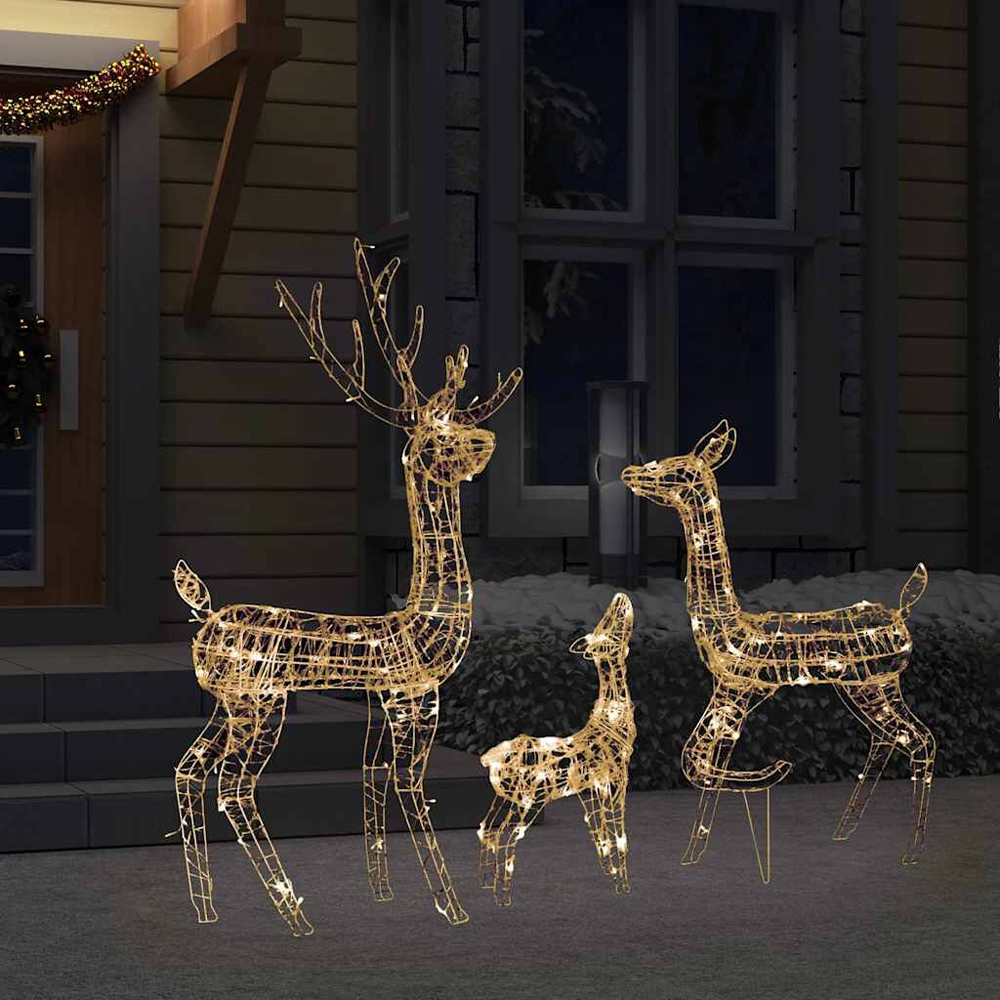 Bethany 300 LED Acrylic Christmas Family Reindeer - Warm White
