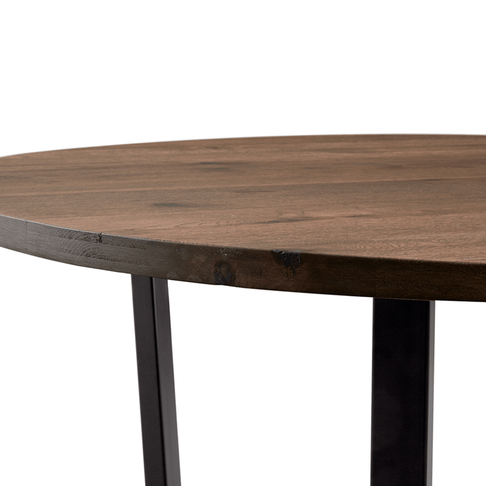 Bethany Large Wooden Dining Table In Rustic Smoked