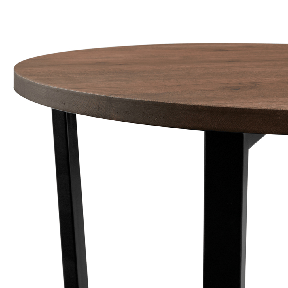 Bethany Small Wooden Dining Table In Rustic Smoked