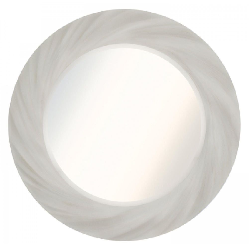Bethel Glass Twist Wall Mirror In White Frame