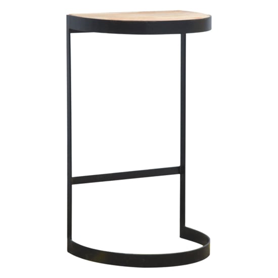 Read more about Bethel wooden end table cabinet in oak ish with iron base