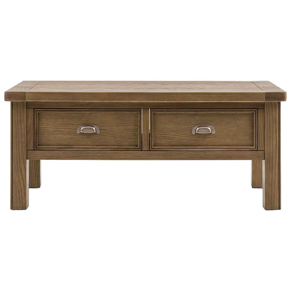 Bethesda Wooden Coffee Table With 2 Drawers In Natural
