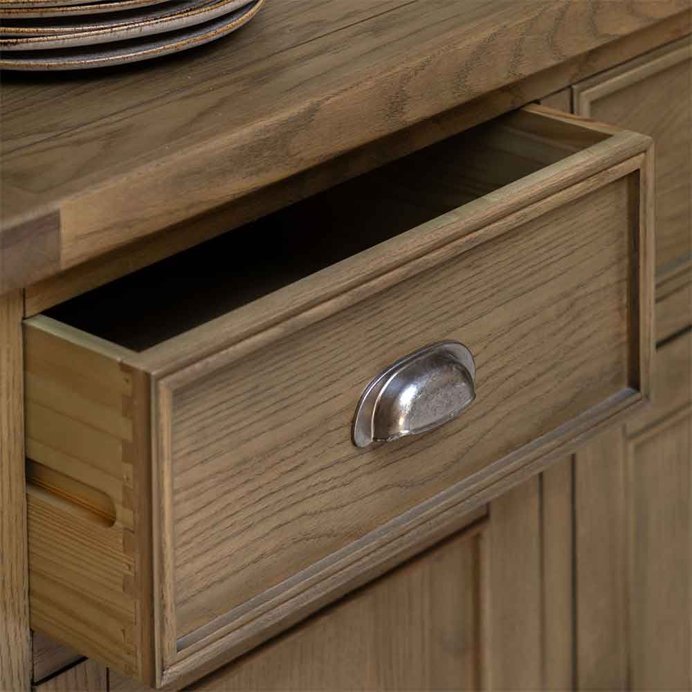 Bethesda Large Wooden Sideboard With 3 Doors 3 Drawers In Natural